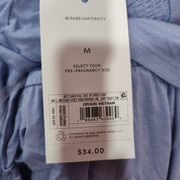 Isabel Maternity Flutter Empire Waist Maternity Dress Lavender - Picture 9 of 12